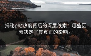 揭秘p站热度背后的深层线索：哪些因素决定了其真正的影响力