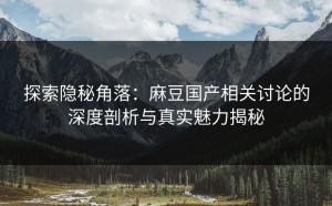 探索隐秘角落：麻豆国产相关讨论的深度剖析与真实魅力揭秘