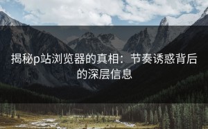 揭秘p站浏览器的真相：节奏诱惑背后的深层信息
