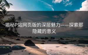 揭秘P站网页版的深层魅力——探索那隐藏的意义