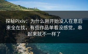 探秘Pixiv：为什么刚开始没人在意后来全在找，有些作品单看没感觉，串起来就不一样了