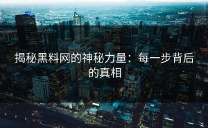 揭秘黑料网的神秘力量：每一步背后的真相