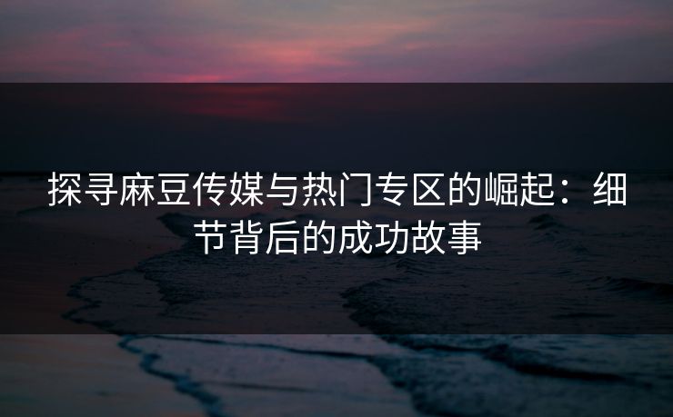 探寻麻豆传媒与热门专区的崛起：细节背后的成功故事