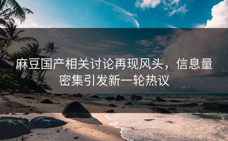 麻豆国产相关讨论再现风头，信息量密集引发新一轮热议