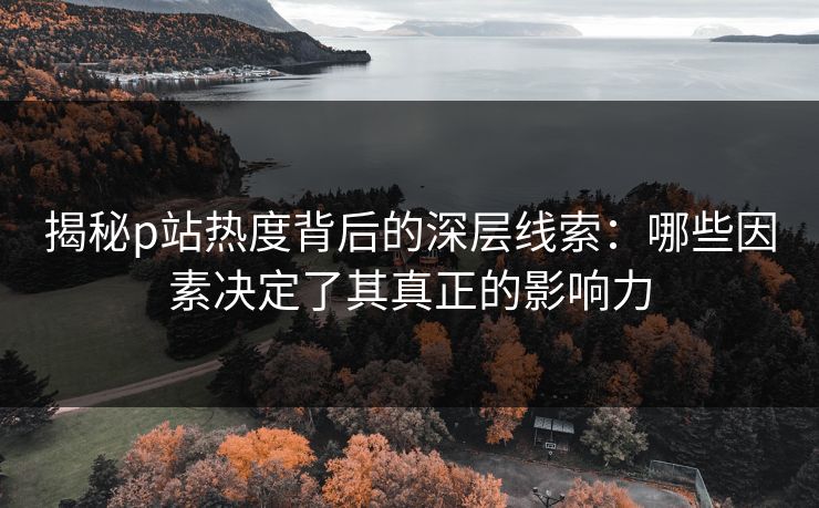 揭秘p站热度背后的深层线索：哪些因素决定了其真正的影响力